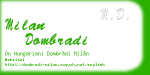 milan dombradi business card